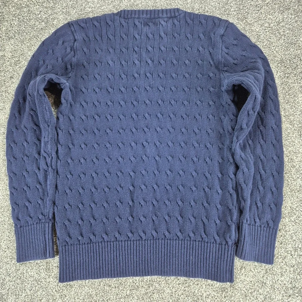 Polo Ralph Lauren Sweater Youth Size XL (18-20) Navy Blue Cable Knit Crewneck